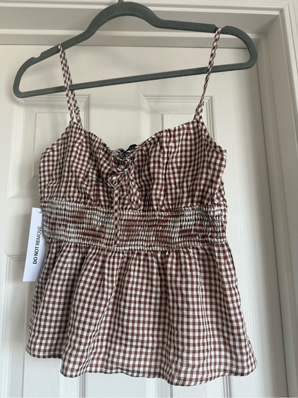 Princess Polly Ansilin Top Brown Gingham